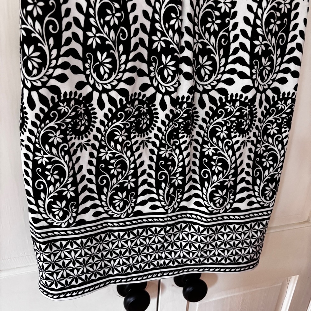 Talbots Monochromatic Elegant Black White Paisley Patterned Dress Size Medium - Picture 10 of 12